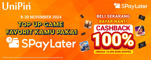 Top up Game Favorit Kamu di UniPin dan Bayar Pakai SPayLater Dapatkan Cashback Hingga 10,000 Koin Shopee!
